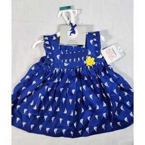 2‎ Pc Carter's Just For You Sailboat Nautical dress With Bloomers Sz 3mo NWT
